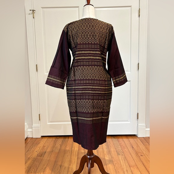 Hand loom vintage long blazer made in Oaxaca mex. - Picture 8 of 9